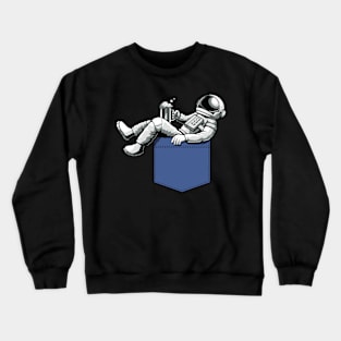 Pocket Astronaut funny Space Universe Gifts Crewneck Sweatshirt